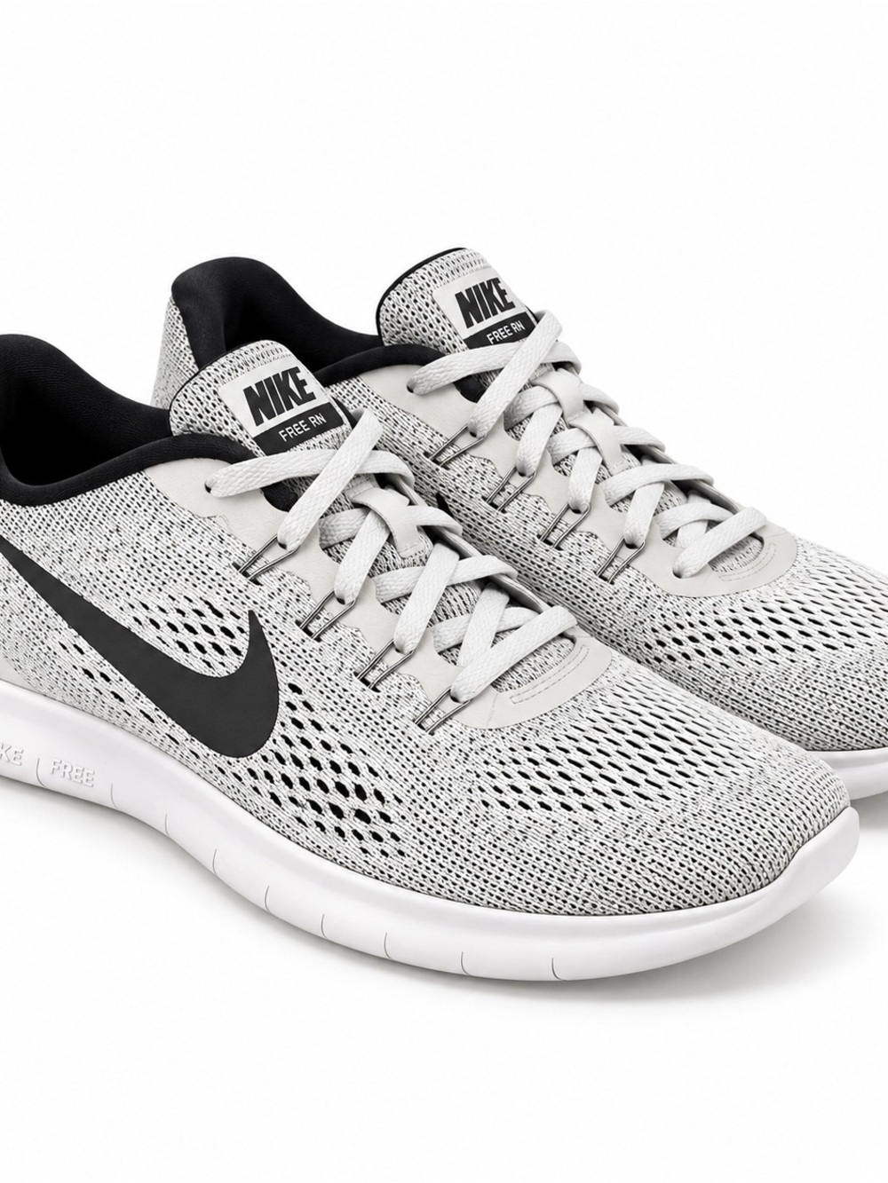 Nike Free RN Men’s 12.5 White Platinum Running Shoes 831508-101